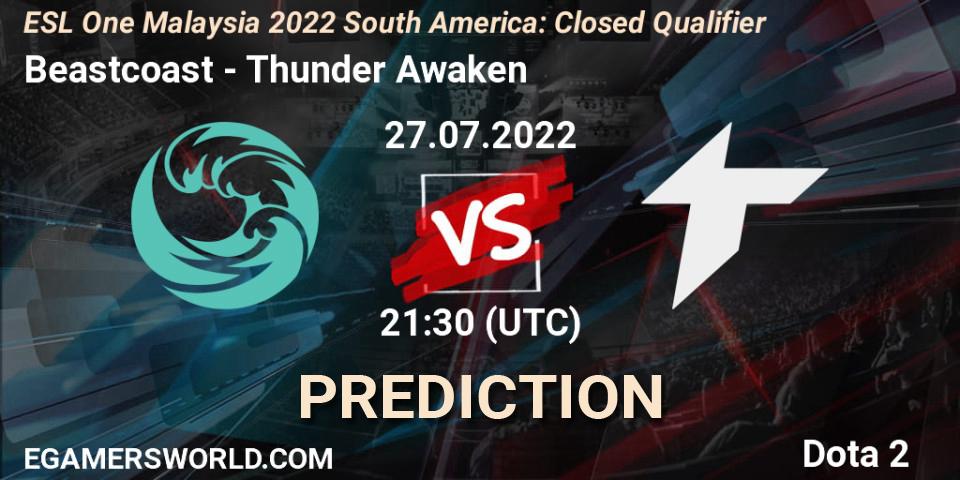 Beastcoast contre Thunder Awaken : prédiction de match. 27.07.2022 at 21:41. Dota 2, ESL One Malaysia 2022 South America: Closed Qualifier