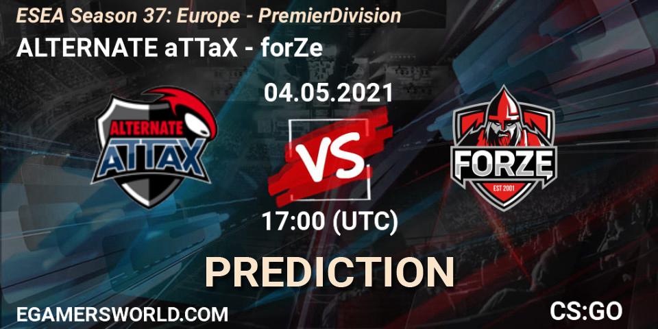 ALTERNATE aTTaX contre forZe : prédiction de match. 16.06.2021 at 17:00. Counter-Strike (CS2), ESEA Season 37: Europe - Premier Division