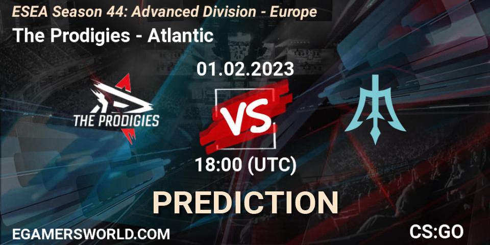 The Prodigies contre Atlantic : prédiction de match. 01.02.23. CS2 (CS:GO), ESEA Season 44: Advanced Division - Europe