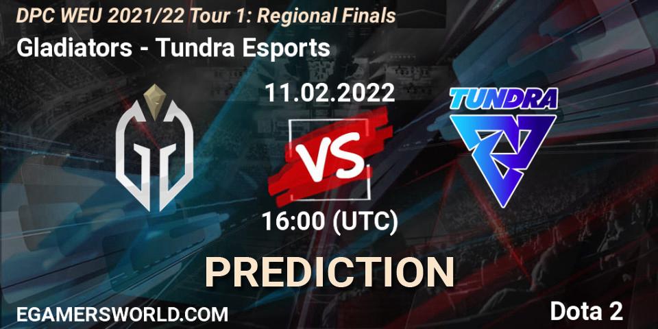 Gladiators contre Tundra Esports : prédiction de match. 11.02.2022 at 15:55. Dota 2, DPC WEU 2021/22 Tour 1: Regional Finals