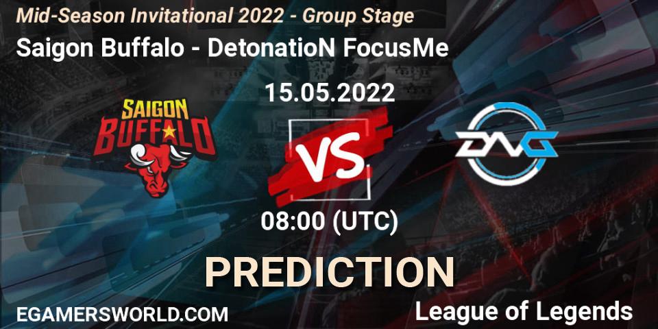 Saigon Buffalo contre DetonatioN FocusMe : prédiction de match. 15.05.2022 at 08:00. LoL, Mid-Season Invitational 2022 - Group Stage