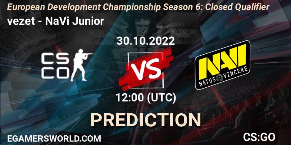 vezet contre NaVi Junior : prédiction de match. 30.10.2022 at 12:00. Counter-Strike (CS2), European Development Championship Season 6: Closed Qualifier