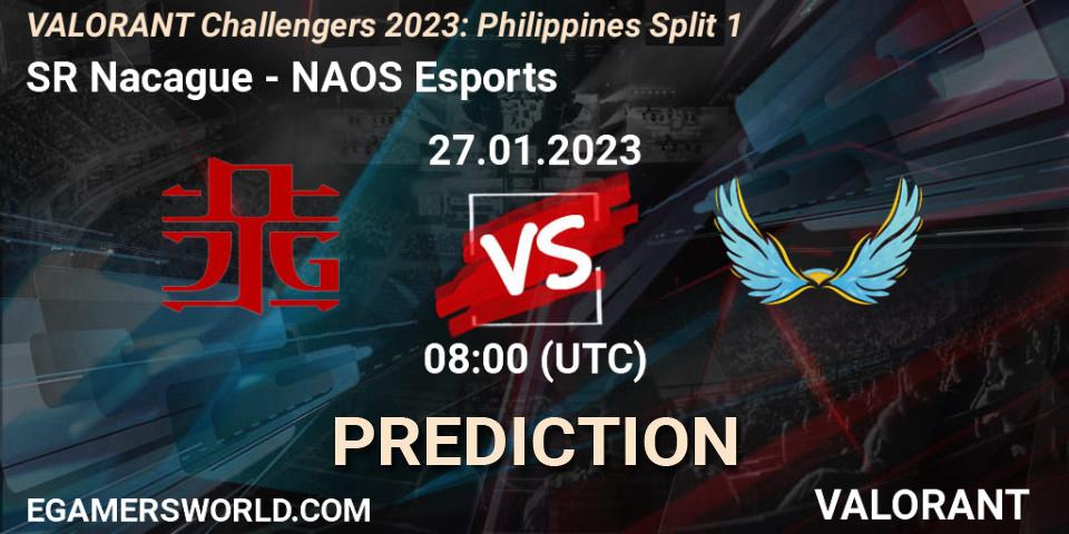 SR Nacague contre NAOS Esports : prédiction de match. 27.01.2023 at 08:00. VALORANT, VALORANT Challengers 2023: Philippines Split 1