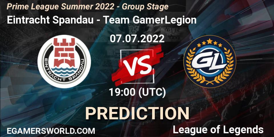 Eintracht Spandau contre Team GamerLegion : prédiction de match. 07.07.22. LoL, Prime League Summer 2022 - Group Stage