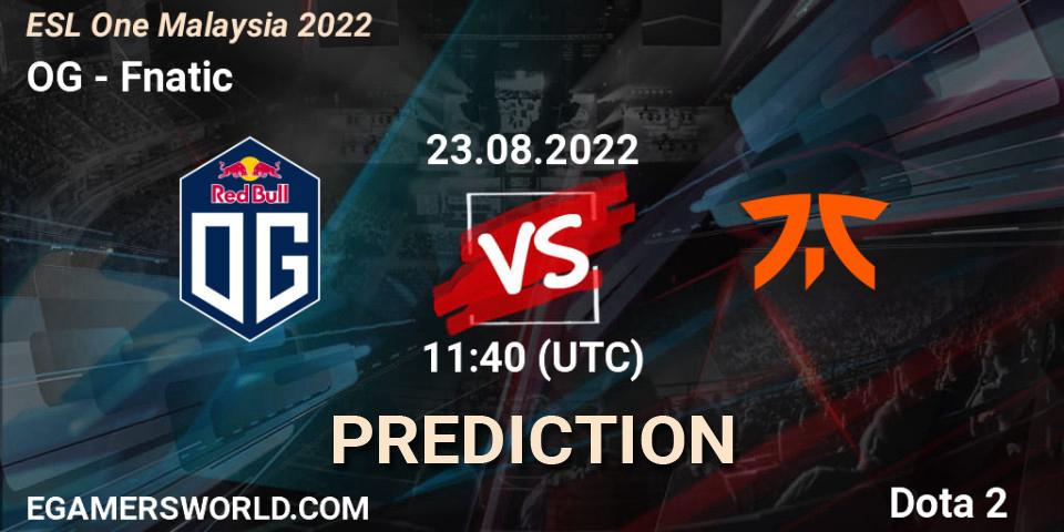 OG contre Fnatic : prédiction de match. 23.08.22. Dota 2, ESL One Malaysia 2022