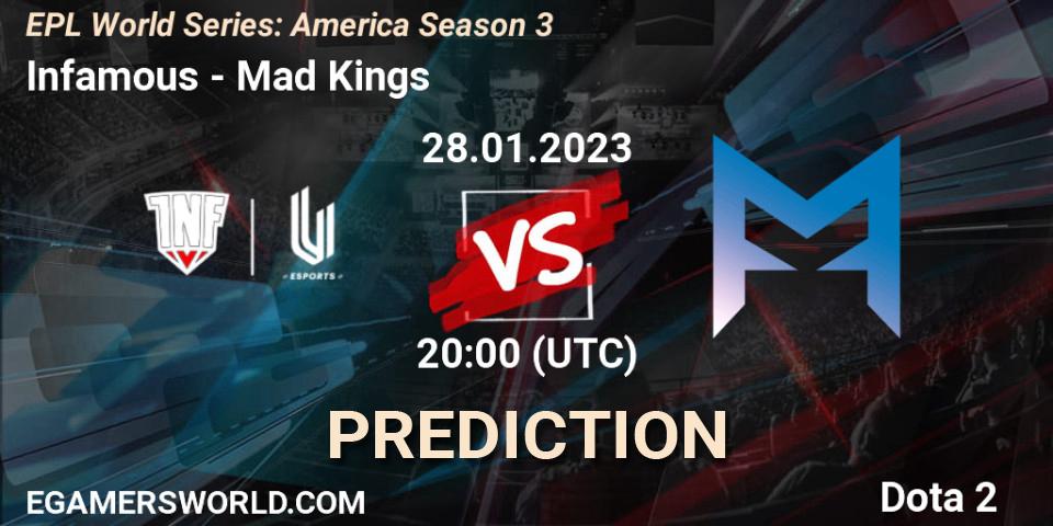 Infamous contre Mad Kings : prédiction de match. 28.01.23. Dota 2, EPL World Series: America Season 3