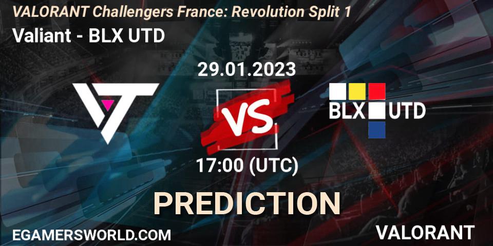 Valiant contre BLX UTD : prédiction de match. 29.01.23. VALORANT, VALORANT Challengers 2023 France: Revolution Split 1