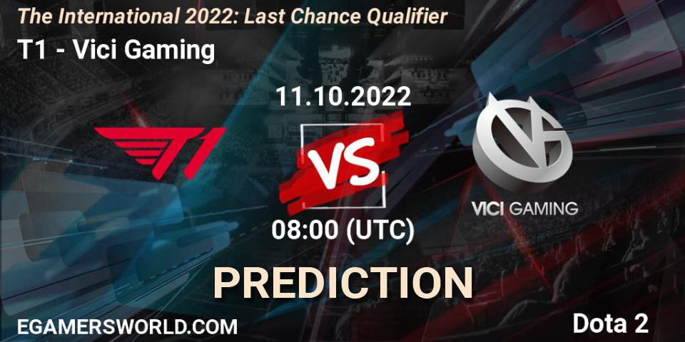 T1 contre Vici Gaming : prédiction de match. 11.10.22. Dota 2, The International 2022: Last Chance Qualifier