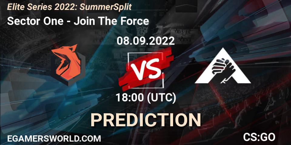 Sector One contre JoinTheForce : prédiction de match. 08.09.2022 at 18:00. Counter-Strike (CS2), Elite Series 2022: Summer Split