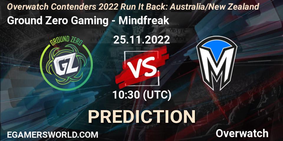 Ground Zero Gaming contre Mindfreak : prédiction de match. 25.11.22. Overwatch, Overwatch Contenders 2022 - Australia/New Zealand - November