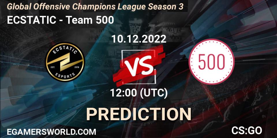 ECSTATIC contre Team 500 : prédiction de match. 10.12.22. CS2 (CS:GO), Global Offensive Champions League Season 3