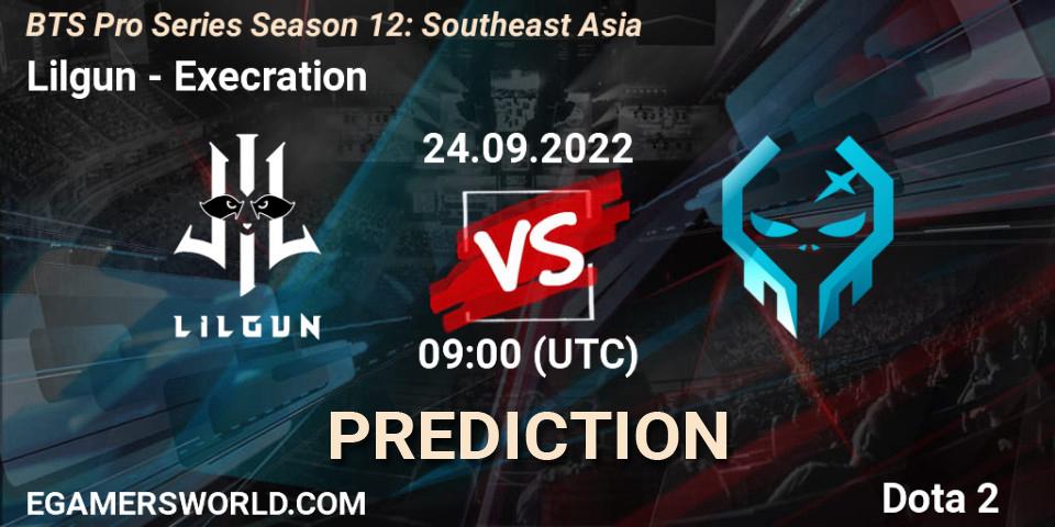 Lilgun contre Execration : prédiction de match. 24.09.22. Dota 2, BTS Pro Series Season 12: Southeast Asia