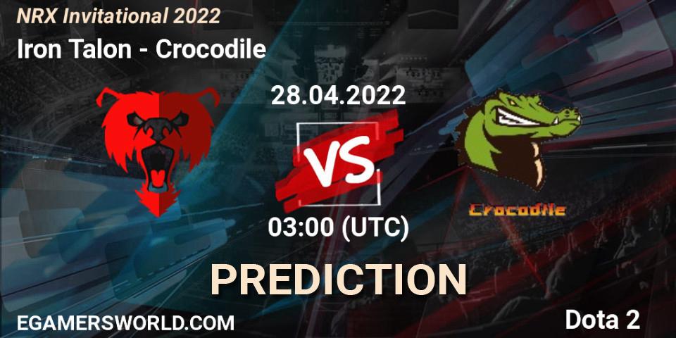 Iron Talon contre Crocodile : prédiction de match. 28.04.2022 at 03:11. Dota 2, NRX Invitational 2022