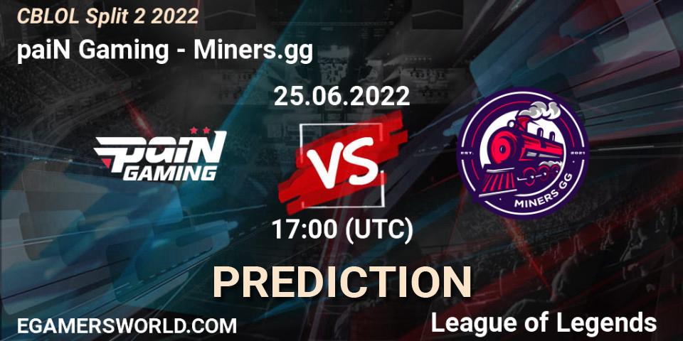 paiN Gaming contre Miners.gg : prédiction de match. 25.06.2022 at 17:30. LoL, CBLOL Split 2 2022