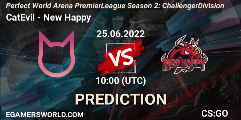 CatEvil contre New Happy : prédiction de match. 25.06.22. CS2 (CS:GO), Perfect World Arena Premier League Season 2: Challenger Division