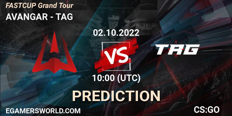 AVANGAR contre TAG : prédiction de match. 02.10.2022 at 10:00. Counter-Strike (CS2), FASTCUP Grand Tour