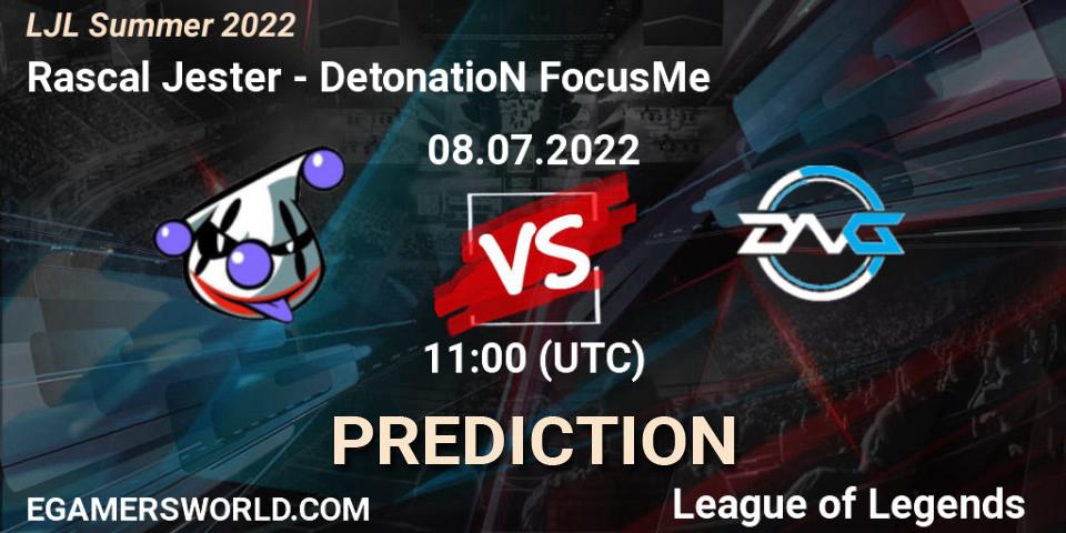 Rascal Jester contre DetonatioN FocusMe : prédiction de match. 08.07.22. LoL, LJL Summer 2022
