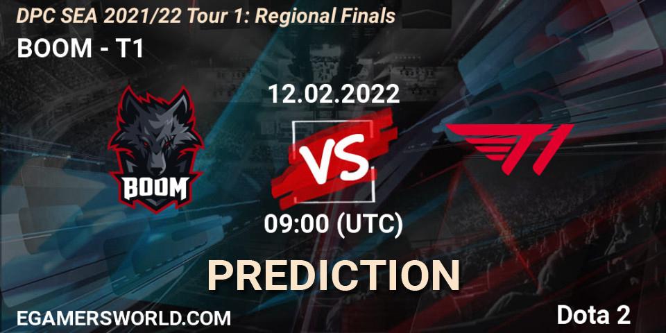 BOOM contre T1 : prédiction de match. 12.02.2022 at 08:48. Dota 2, DPC SEA 2021/22 Tour 1: Regional Finals