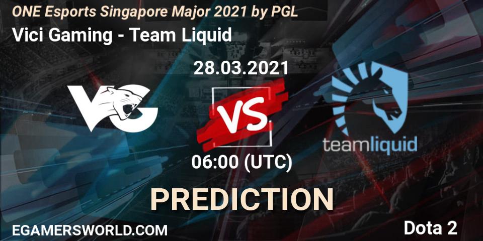Vici Gaming contre Team Liquid : prédiction de match. 28.03.2021 at 06:10. Dota 2, ONE Esports Singapore Major 2021