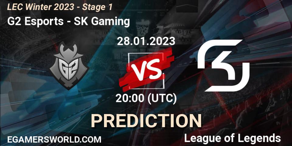 G2 Esports contre SK Gaming : prédiction de match. 28.01.23. LoL, LEC Winter 2023 - Stage 1
