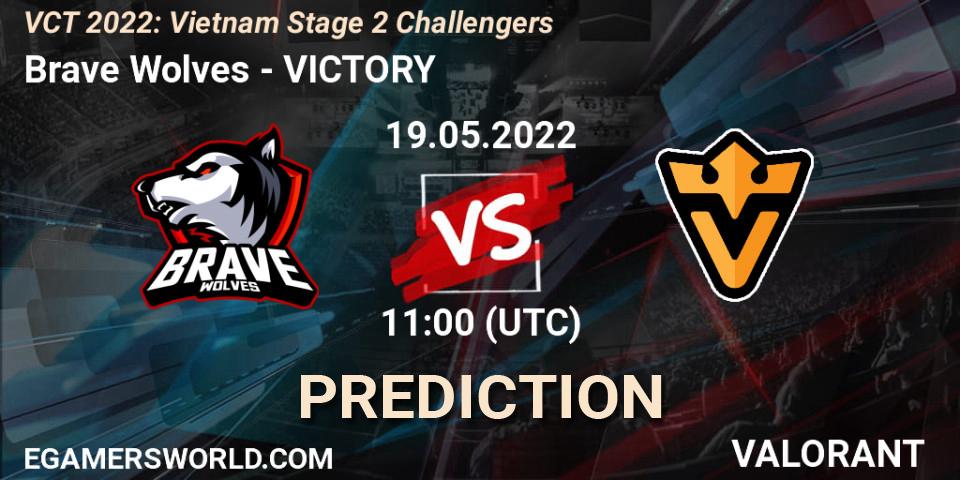 Brave Wolves contre VICTORY : prédiction de match. 19.05.2022 at 11:00. VALORANT, VCT 2022: Vietnam Stage 2 Challengers