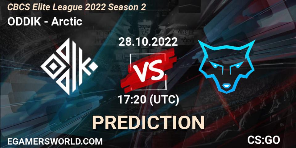 ODDIK contre Arctic : prédiction de match. 28.10.2022 at 17:30. Counter-Strike (CS2), CBCS Elite League 2022 Season 2