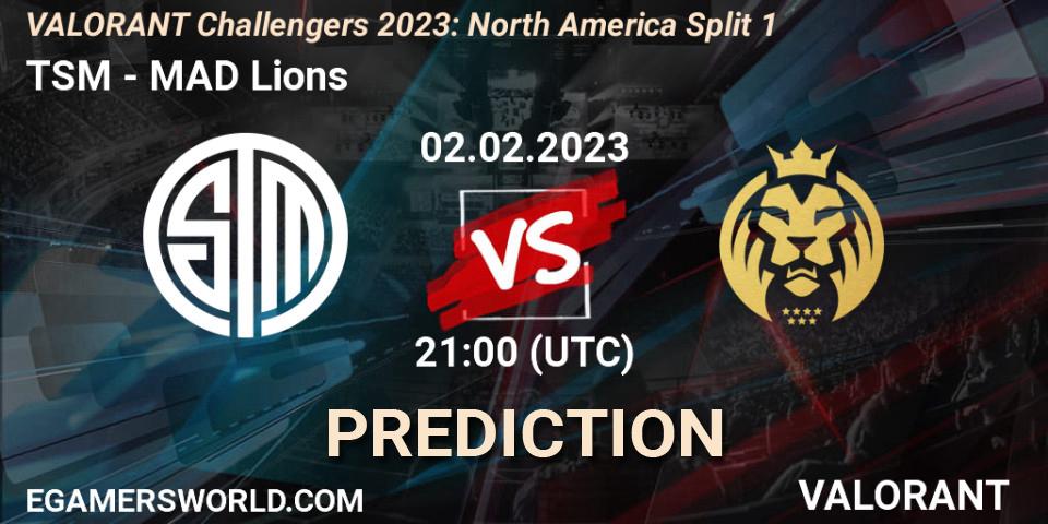 TSM contre MAD Lions : prédiction de match. 02.02.23. VALORANT, VALORANT Challengers 2023: North America Split 1