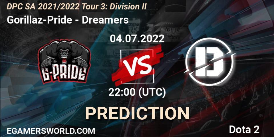 Gorillaz-Pride contre Dreamers : prédiction de match. 04.07.22. Dota 2, DPC SA 2021/2022 Tour 3: Division II
