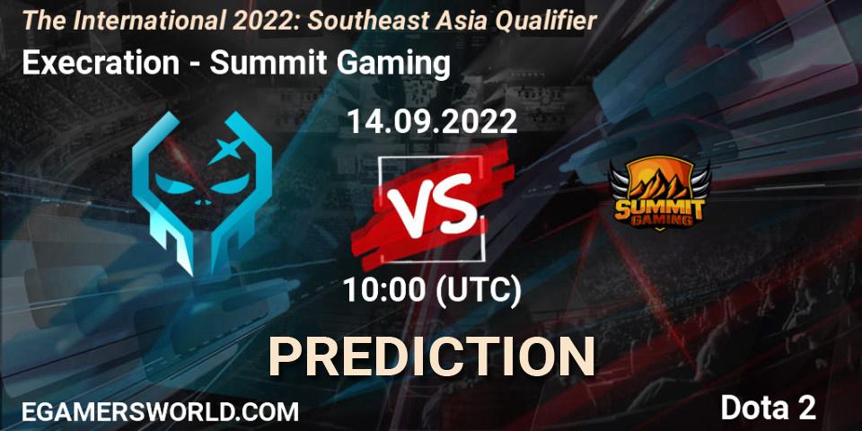 Execration contre Summit Gaming : prédiction de match. 14.09.22. Dota 2, The International 2022: Southeast Asia Qualifier