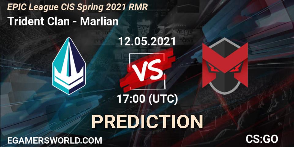 Trident Clan contre Marlian : prédiction de match. 12.05.2021 at 17:00. Counter-Strike (CS2), EPIC League CIS Spring 2021 RMR