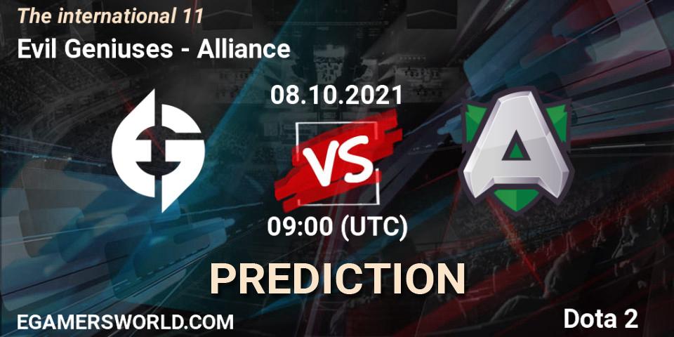 Evil Geniuses contre Alliance : prédiction de match. 08.10.2021 at 09:06. Dota 2, The Internationa 2021