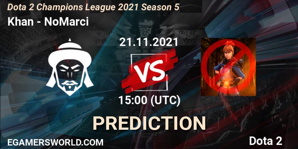 Khan contre NoMarci : prédiction de match. 21.11.2021 at 15:42. Dota 2, Dota 2 Champions League 2021 Season 5