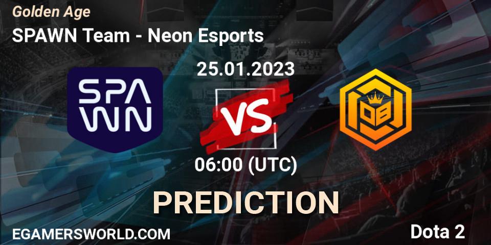 SPAWN Team contre Neon Esports : prédiction de match. 25.01.23. Dota 2, Golden Age