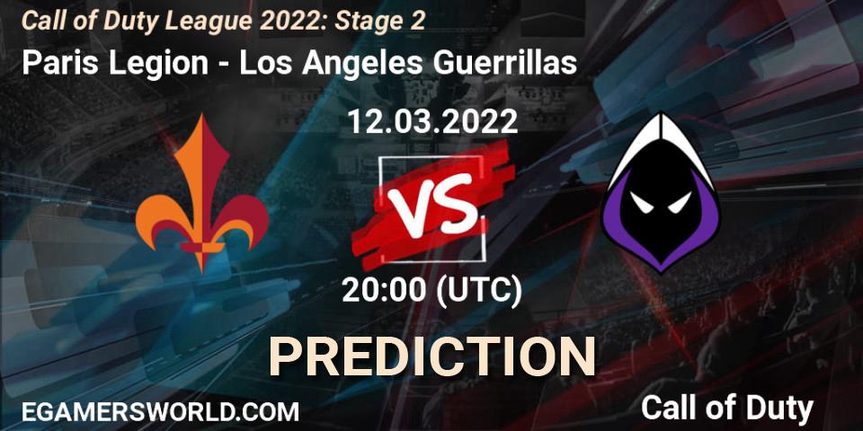 Paris Legion contre Los Angeles Guerrillas : prédiction de match. 12.03.2022 at 20:00. Call of Duty, Call of Duty League 2022: Stage 2