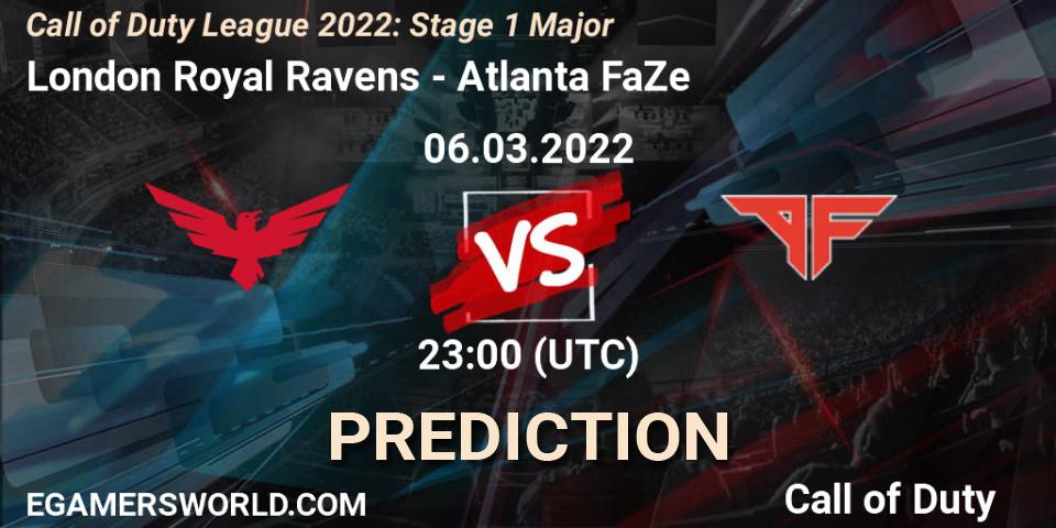 London Royal Ravens contre Atlanta FaZe : prédiction de match. 06.03.2022 at 23:00. Call of Duty, Call of Duty League 2022: Stage 1 Major