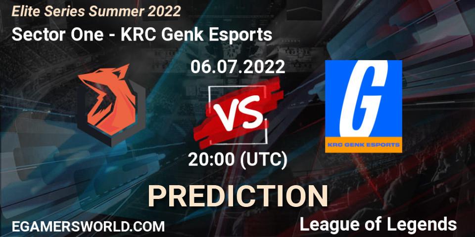 Sector One contre KRC Genk Esports : prédiction de match. 06.07.2022 at 20:00. LoL, Elite Series Summer 2022