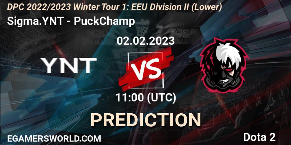 Sigma.YNT contre PuckChamp : prédiction de match. 02.02.23. Dota 2, DPC 2022/2023 Winter Tour 1: EEU Division II (Lower)