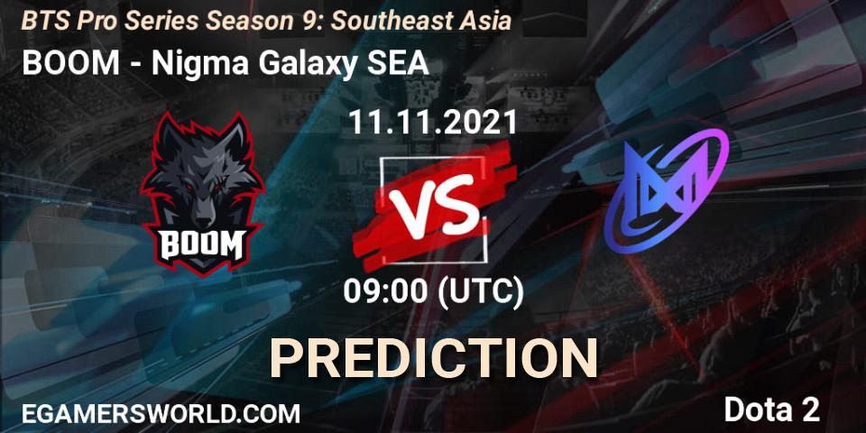 BOOM contre Nigma Galaxy SEA : prédiction de match. 11.11.21. Dota 2, BTS Pro Series Season 9: Southeast Asia