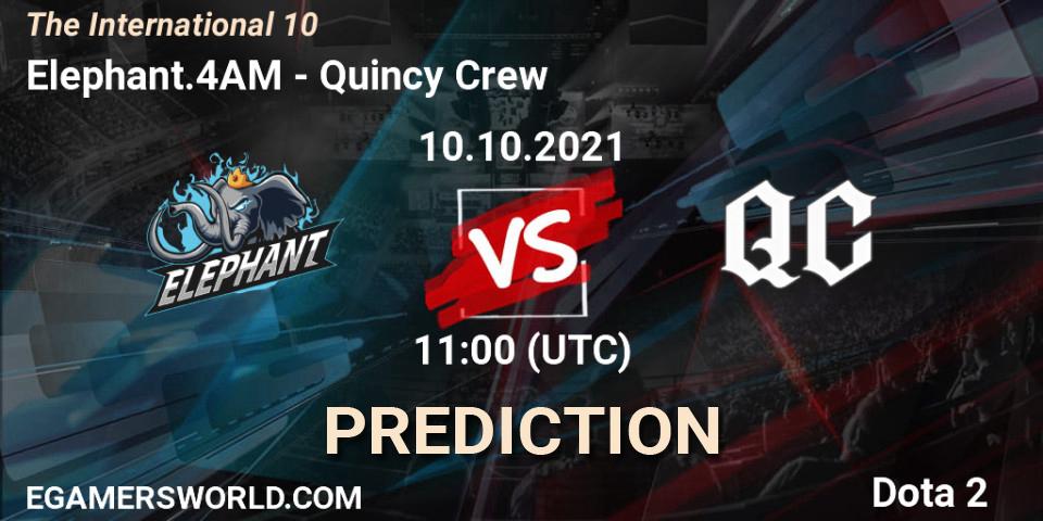Elephant.4AM contre Quincy Crew : prédiction de match. 10.10.2021 at 10:54. Dota 2, The Internationa 2021