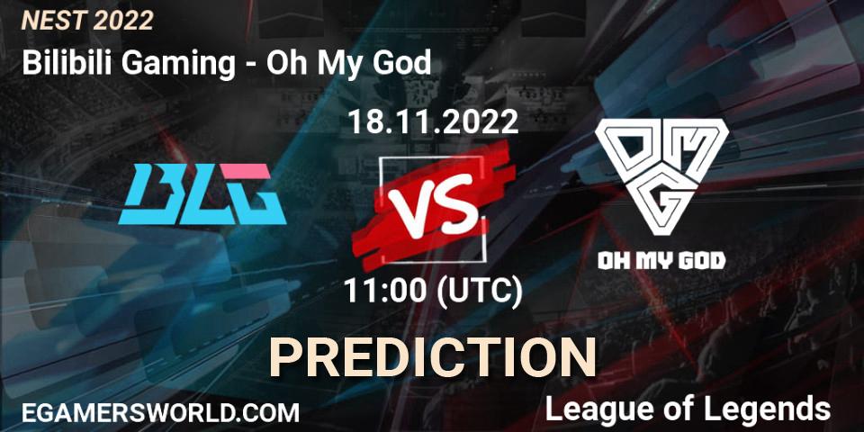Bilibili Gaming contre Oh My God : prédiction de match. 18.11.2022 at 12:30. LoL, NEST 2022