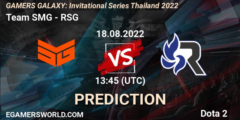 Team SMG contre RSG : prédiction de match. 18.08.22. Dota 2, GAMERS GALAXY: Invitational Series Thailand 2022