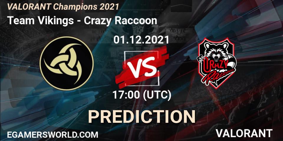 Team Vikings contre Crazy Raccoon : prédiction de match. 01.12.21. VALORANT, VALORANT Champions 2021