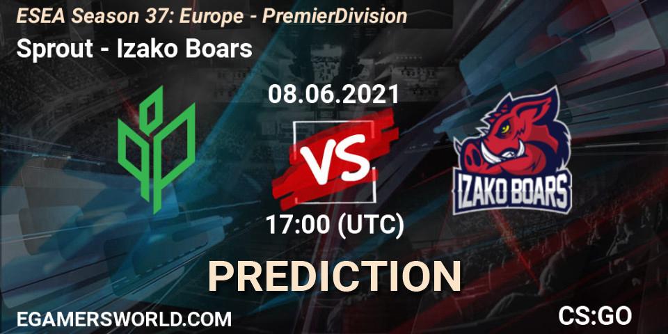 Sprout contre Izako Boars : prédiction de match. 08.06.2021 at 17:00. Counter-Strike (CS2), ESEA Season 37: Europe - Premier Division