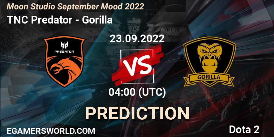 TNC Predator contre Gorilla : prédiction de match. 23.09.2022 at 05:03. Dota 2, Moon Studio September Mood 2022