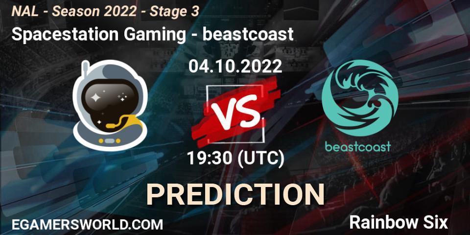 Spacestation Gaming contre beastcoast : prédiction de match. 04.10.2022 at 19:30. Rainbow Six, NAL - Season 2022 - Stage 3
