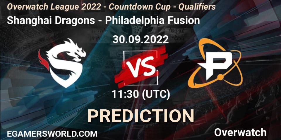 Shanghai Dragons contre Philadelphia Fusion : prédiction de match. 30.09.22. Overwatch, Overwatch League 2022 - Countdown Cup - Qualifiers