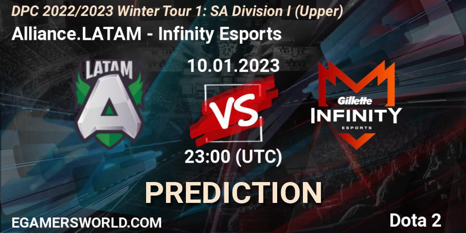 Alliance.LATAM contre Infinity Esports : prédiction de match. 10.01.23. Dota 2, DPC 2022/2023 Winter Tour 1: SA Division I (Upper) 