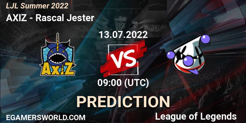 AXIZ contre Rascal Jester : prédiction de match. 13.07.22. LoL, LJL Summer 2022