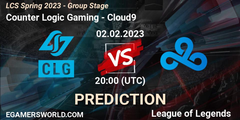 Counter Logic Gaming contre Cloud9 : prédiction de match. 02.02.23. LoL, LCS Spring 2023 - Group Stage