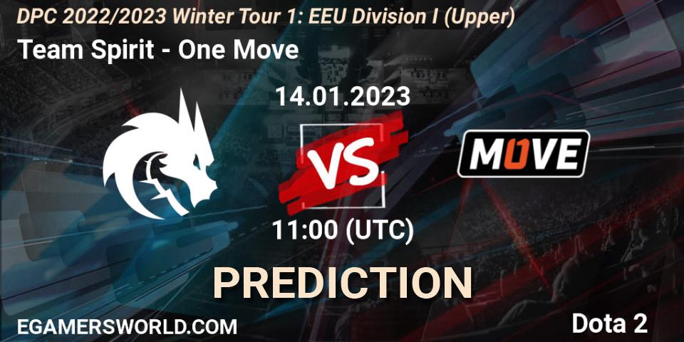 Team Spirit contre One Move : prédiction de match. 14.01.23. Dota 2, DPC 2022/2023 Winter Tour 1: EEU Division I (Upper)